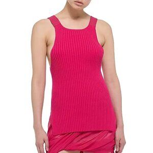 HELMUT LANG strap knit tank in fuchsia pink NWT M